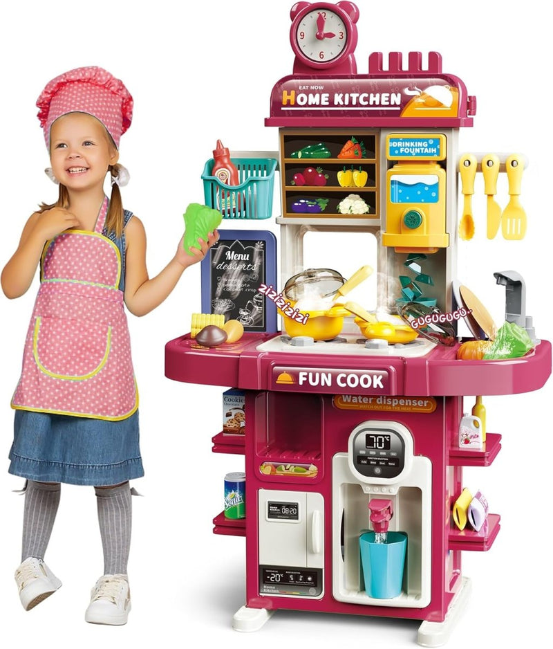 50 Pcs Interactive Kitchen Set with Lights, Sounds & Smoke Effect - L666 - 91A - Planet Junior