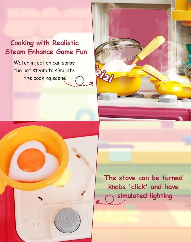 50 Pcs Interactive Kitchen Set with Lights, Sounds & Smoke Effect - L666 - 91A - Planet Junior