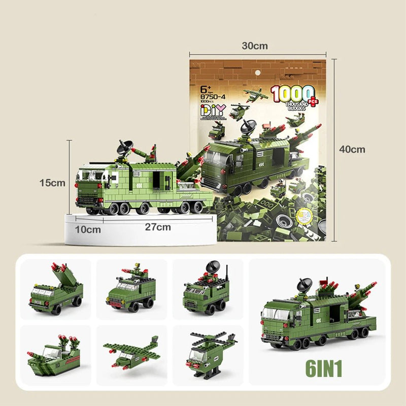 6-in-1 Military Armored Vehicle Building Blocks Set - BL88574 - Planet Junior