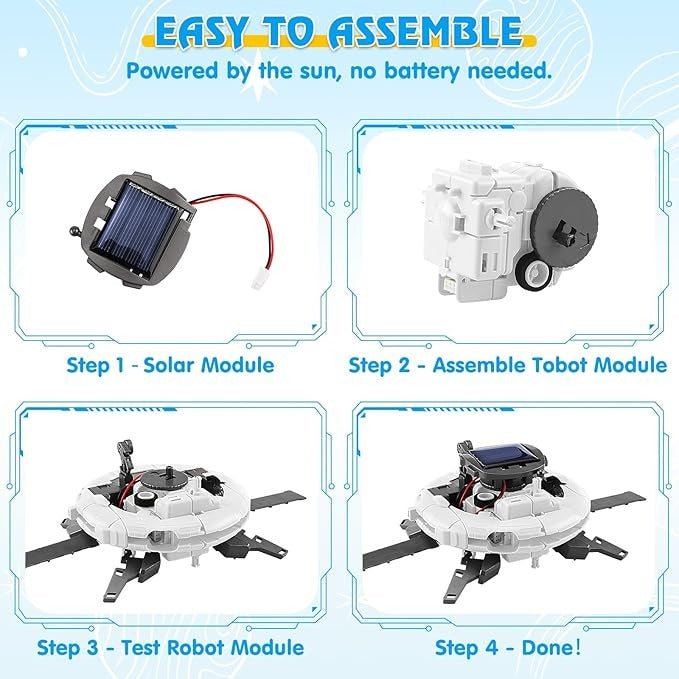 6 - in - 1 Solar Robot Kit for Kids Space Science Explore - BLL - FG - 2117A - Planet Junior