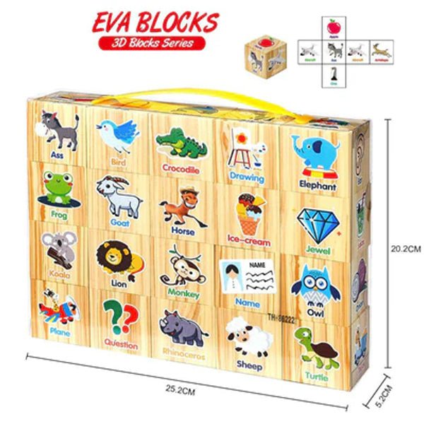 6 Sided EVA Learning Blocks | 3D Blocks - BLL - ET - 86222 - Planet Junior