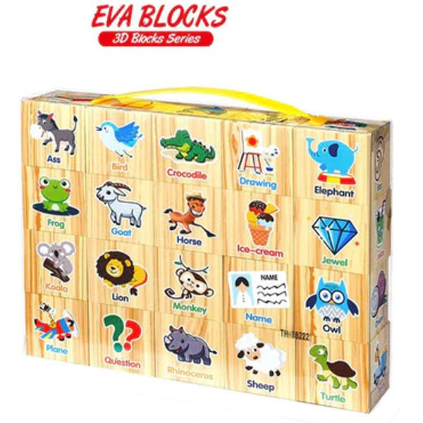 6 Sided EVA Learning Blocks | 3D Blocks - BLL - ET - 86222 - Planet Junior