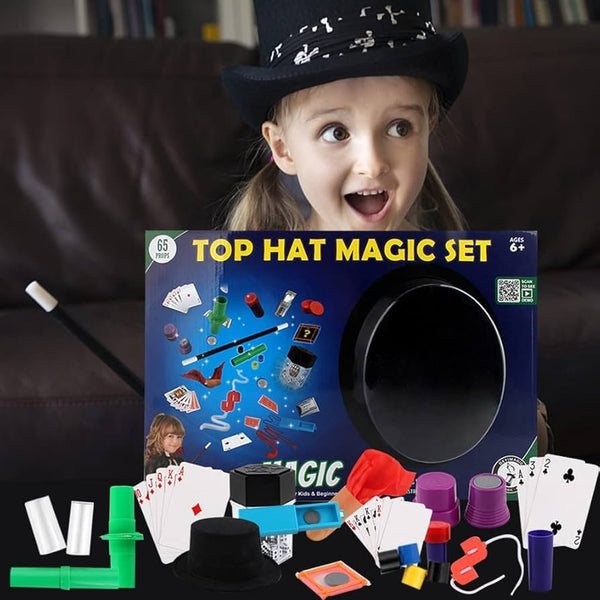 🎩 65 - Piece Top Hat Magic Set for Kids (Ages 6+) | With Tricks, Props & Instruction Guide - AKT-2530 - Planet Junior