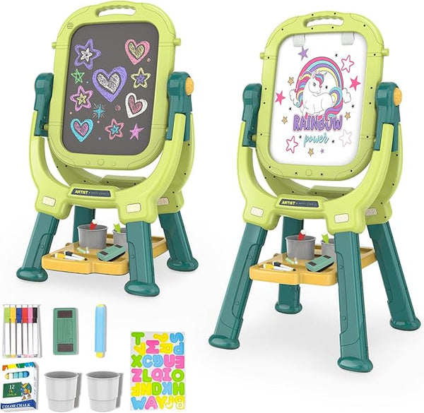 2-in-1 Artist Drawing Board for Children – Standing Easel with Marker & Magnets