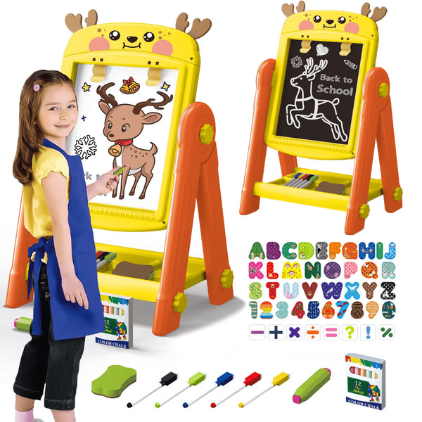 Adjustable Standing Art Easel – Whiteboard & Chalkboard for Creative Kids