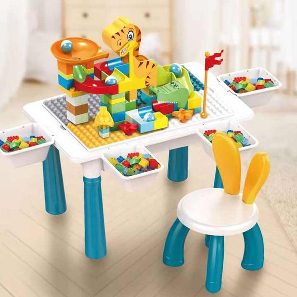 Kids Blocks Building Table with Chair Set | 104 Pcs