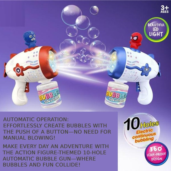 Action Figure - Themed 10 - Hole Automatic Bubble Gun - AKT32812 - Planet Junior