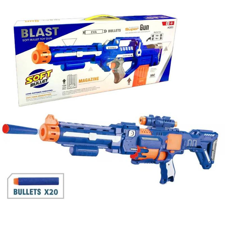 Action - Packed Blue Bullet Blaster Gun - 9939 - Planet Junior