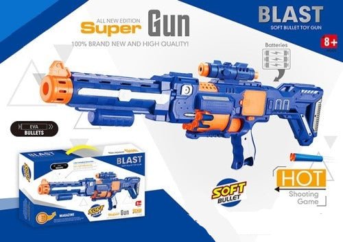 Action - Packed Blue Bullet Blaster Gun - 9939 - Planet Junior