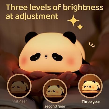 Adorable Squishy Panda Bedside Lamp – Soft Glow Silicone LED with 3 Brightness Modes - UT - PNLAMP - Planet Junior