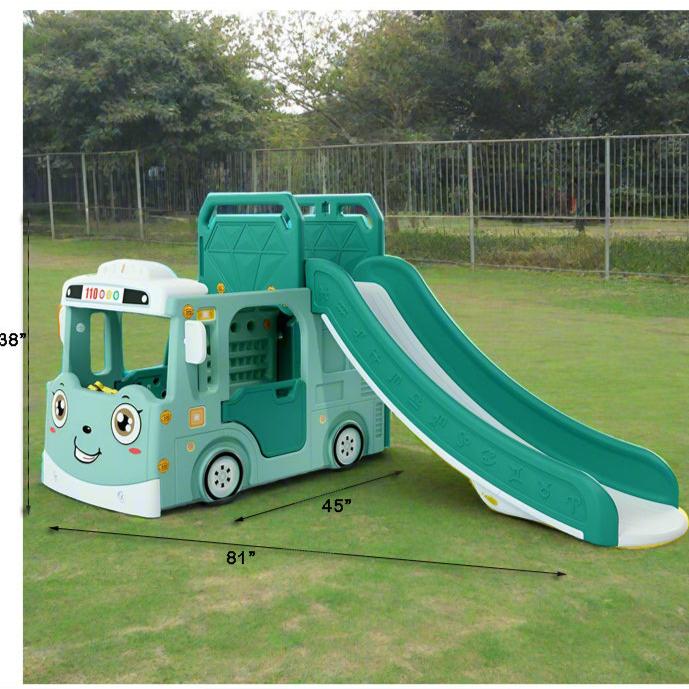 Adventure Bus Slide Fun Ride | L - 81" W - 45" H - 38" - BLL - SL - 21B011 - Planet Junior