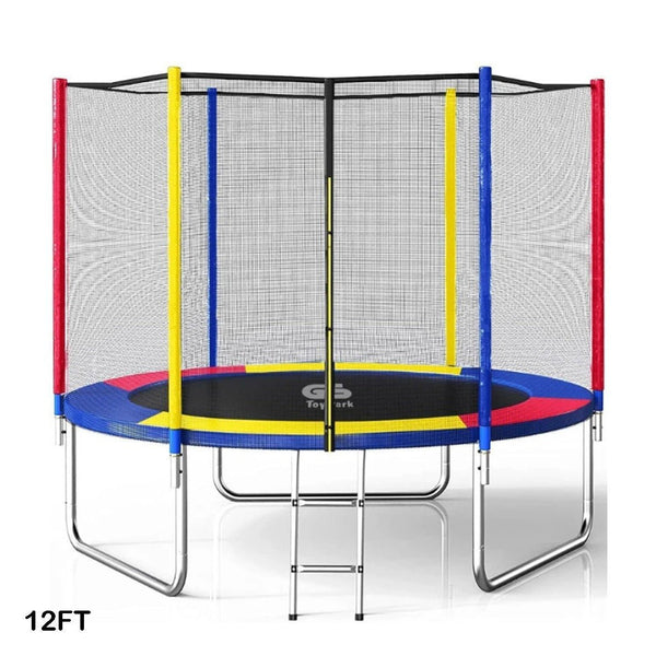 AirBounce Adventure Trampoline with Net and Stair | 12 Feet - BLL - JB - 12FT - Planet Junior