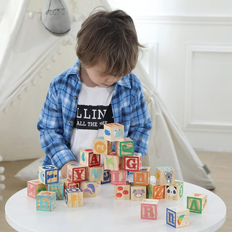 Alphabet Building Block Set Montessori Educational | 48 Pcs - AS190298A - Planet Junior