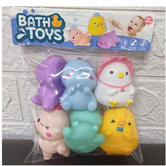 Animal Theme Soft PVC Baby Bath Toys | 6 Pcs - BLL - MT - 8620W - Planet Junior