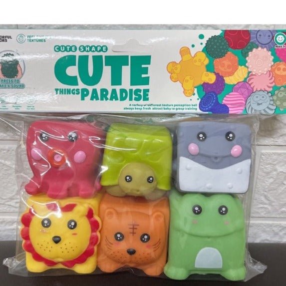 Animal Theme Soft PVC Baby Bath Toys | 6 Pcs - BLL - MT - 8619W - Planet Junior