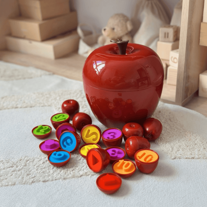 Apple Shape Sorting & Matching Toy – 4 - in - 1 Educational Learning Game - SLT - FXB - 30 - Planet Junior