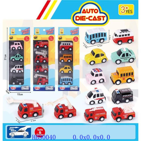 Assorted Theme Die Cast Cars | 6 Pcs - BLL - DK - 613QZ - Planet Junior