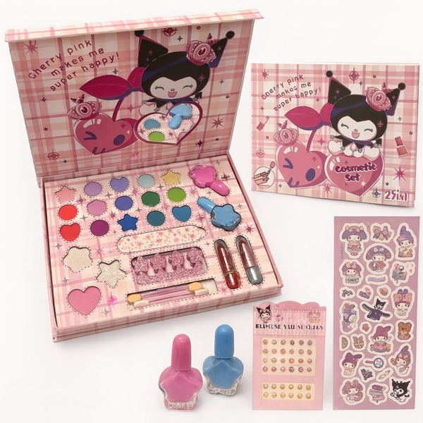 Kuromi Pretend Makeup Box – 25-Piece Cosmetic Play Set