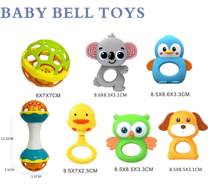 Baby Bell Rattles Set – Soft Sound, Easy Grip & Developmental Play - RT-508-157 - Planet Junior