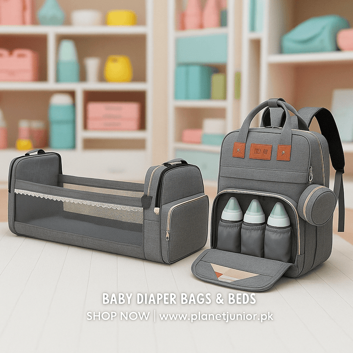 Baby Organizer Bag With Foldable Bed Feature - BLL - BGG - 796 - 22 - Planet Junior