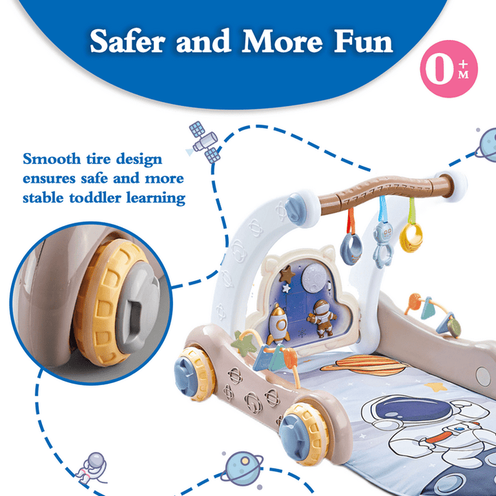 Baby Pedal Piano Playgym + Walker with Hanging Toys - BLL - BCR - 2211ZX - Planet Junior