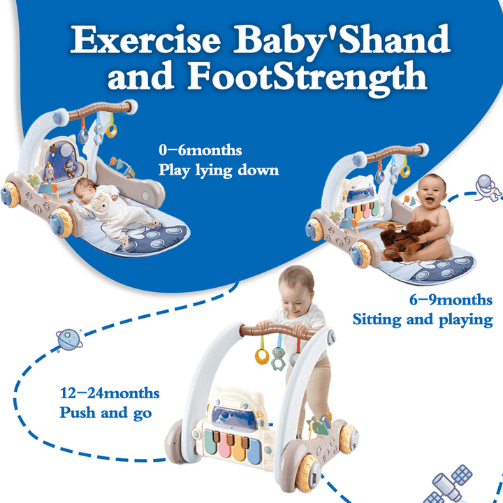 Baby Pedal Piano Playgym + Walker with Hanging Toys - BLL - BCR - 2211ZX - Planet Junior