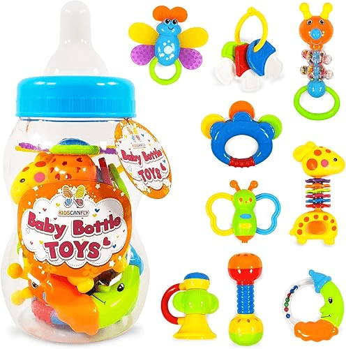 Bottle Rttle Baby Rattle & Teether Gift Set — Bottle Pack – Planet Junior