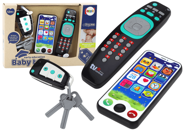 Baby Remote, Phone &amp; Key Set – Early Learning Lights & Sounds Trio - RT-49500 - Planet Junior