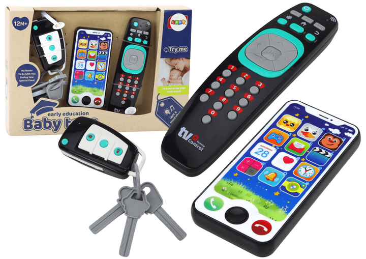 Baby Remote, Phone &amp; Key Set – Early Learning Lights & Sounds Trio - RT-49500 - Planet Junior