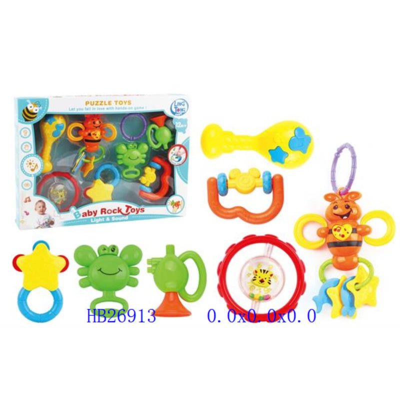 Baby Rock Rattle Set | 7 Pcs - BLL - RT - 8608LT - Planet Junior