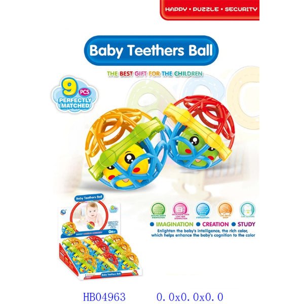 Baby Teether Rubber Ball - BLL - RT - 1018B - Planet Junior