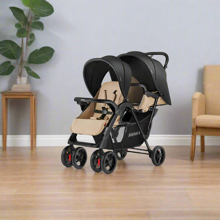 Baby Twin Stroller – Double Seat, Smooth Ride & Easy Fold - BLL-TS-738 - Planet Junior