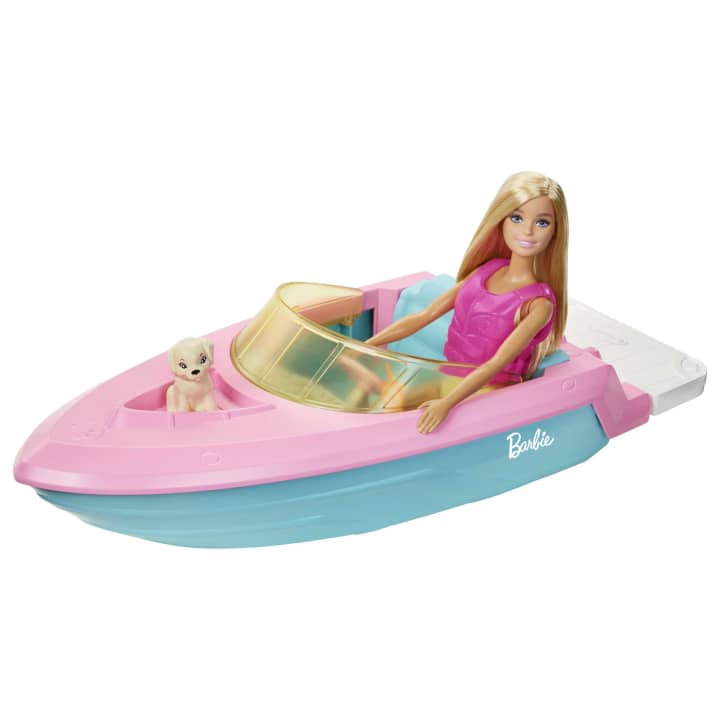 Barbie Doll And Boat With Puppy And Accessories - GRG30 - Planet Junior