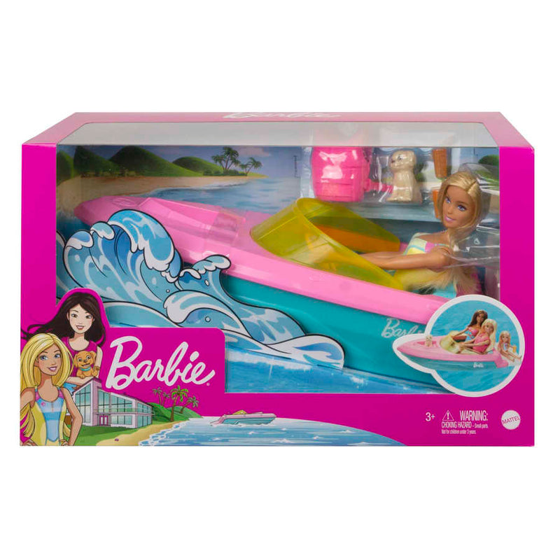 Barbie Doll And Boat With Puppy And Accessories - GRG30 - Planet Junior