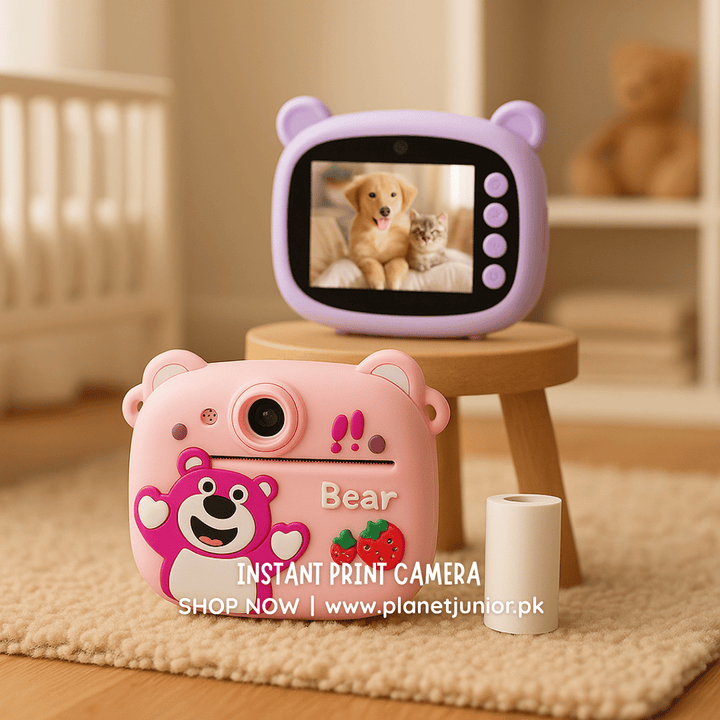 Bear Instant Print Bluetooth Camera – Capture, Print, Smile Big! - AKT-C1C - Planet Junior