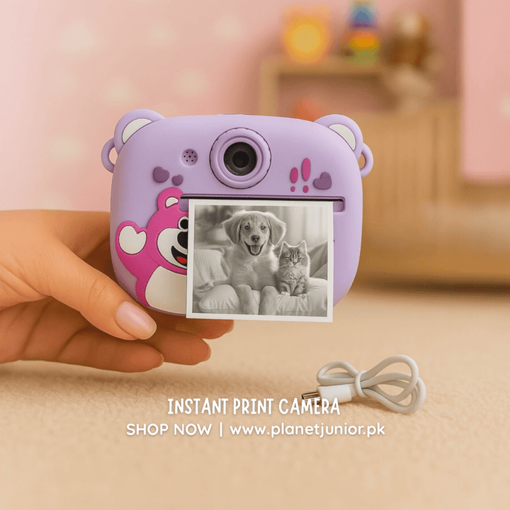 Bear Instant Print Bluetooth Camera – Capture, Print, Smile Big! - AKT-C1C - Planet Junior