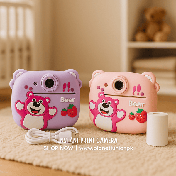 Bear Instant Print Bluetooth Camera – Capture, Print, Smile Big! - AKT-C1C - Planet Junior