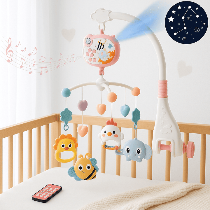 Bed Bell Musical Cot Mobile for Baby with Rotating Animals with Controller - BT - RT - 668 - 15 - Planet Junior