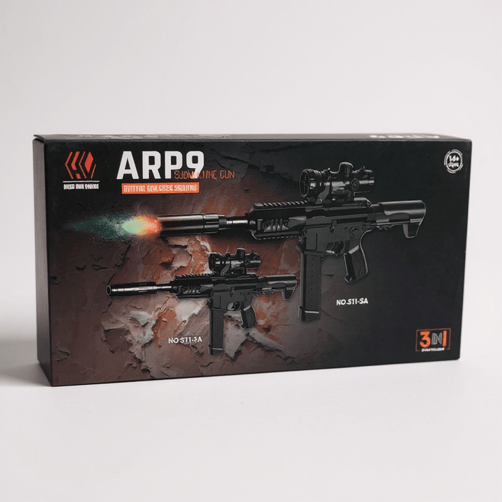 Black ARP9 Electric Water Bullet Gun – Flamethrower Style with Lithium Battery & USB Charging - AKT - S11 - 2A - Planet Junior