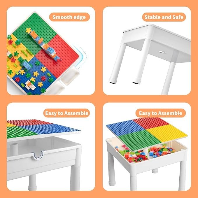 Block Building Table With Chair | 102 Pcs - RT102PC - Planet Junior