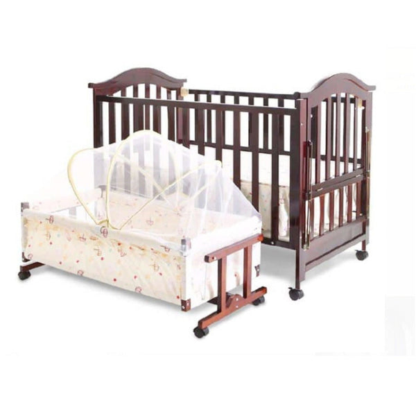 Brown Firm Wooden Cot with Adjustable Side Panel for Bed - BLL - BC - 618 - Planet Junior