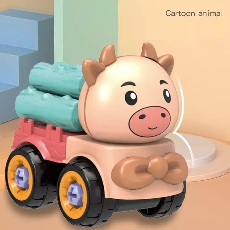 Build and Play 4 - Pack Cute Animal Car Set - BLL - DK - 030B - Planet Junior