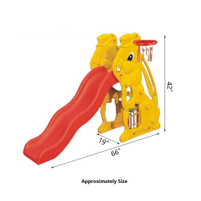 Bunny Theme 2 in 1 Slide and Basketball Hoop Playset - BLL - SL - 1305 - Planet Junior