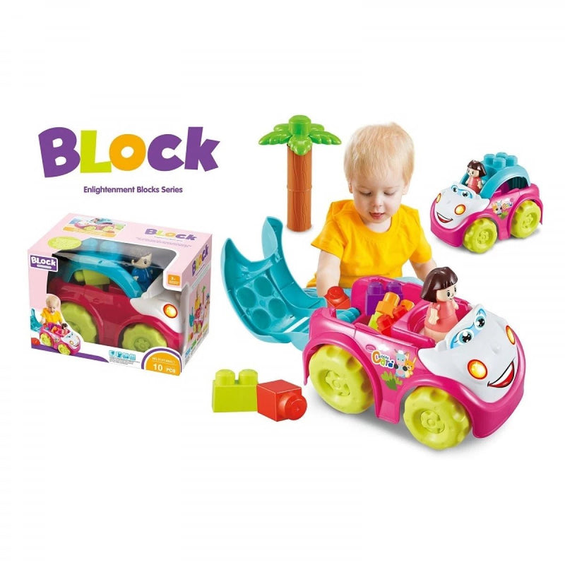 Car Shape Enlightenment Building Blocks | 10 Pcs - BLL - BL - 313T - 60A - Planet Junior