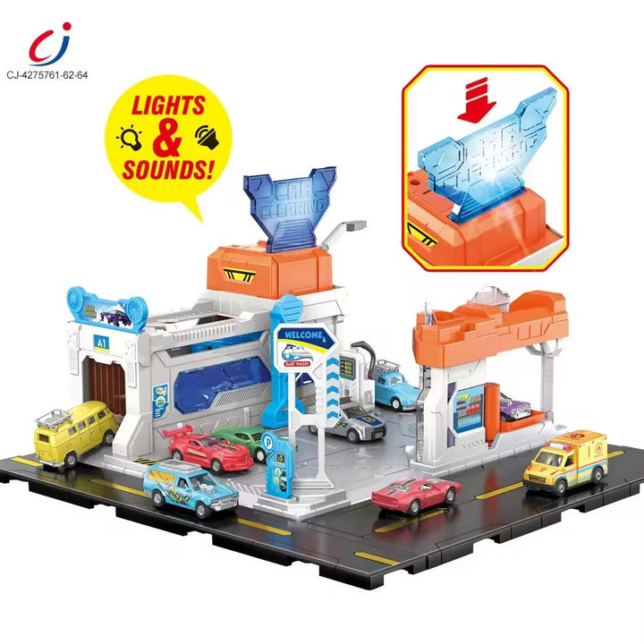 🚗✨ Car Wash Service Center – With Lights & Sounds! - AKT-6604 - Planet Junior