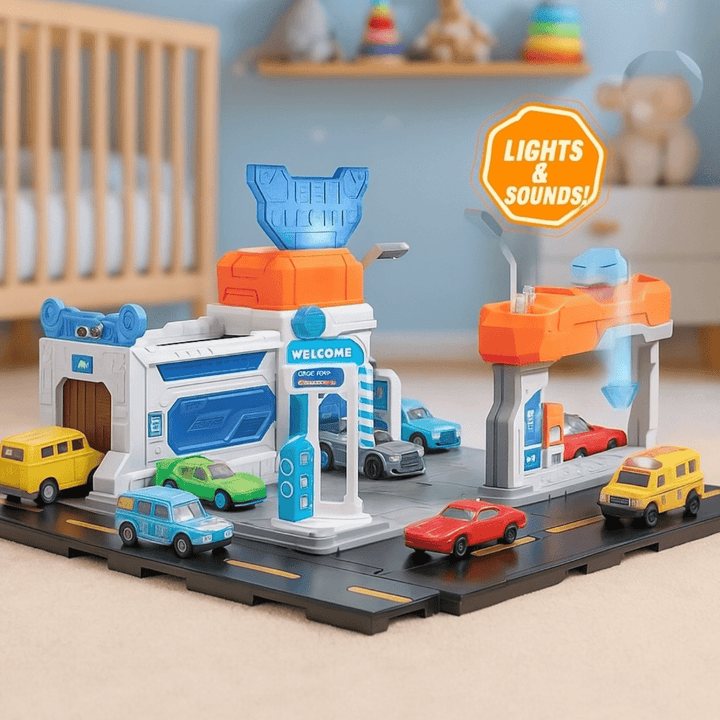 🚗✨ Car Wash Service Center – With Lights & Sounds! - AKT-6604 - Planet Junior