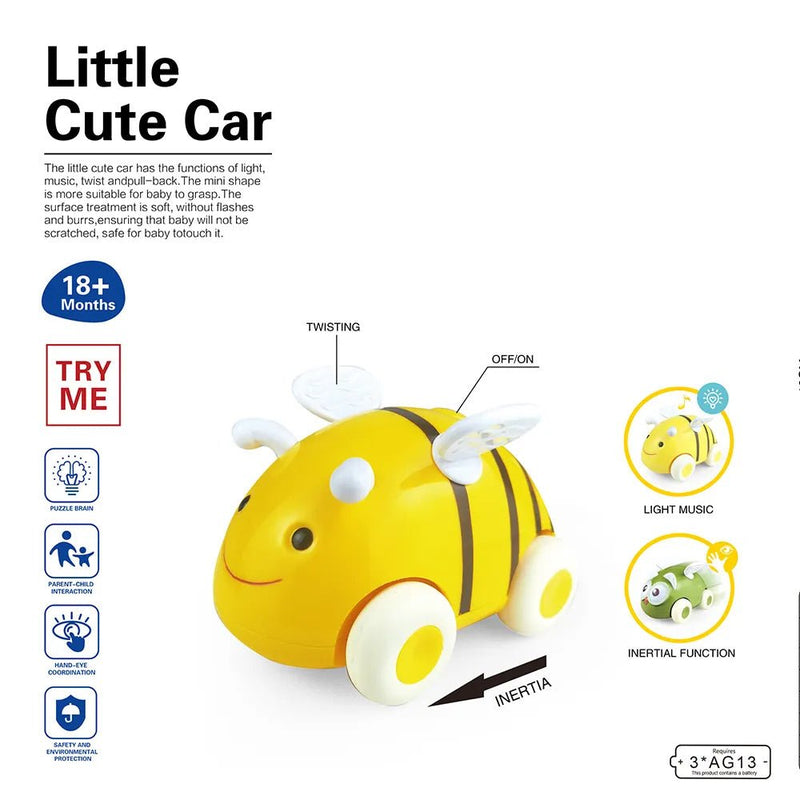 Cartoon Friction Car With Music Light - BLL - DK - 011Y - S - Planet Junior