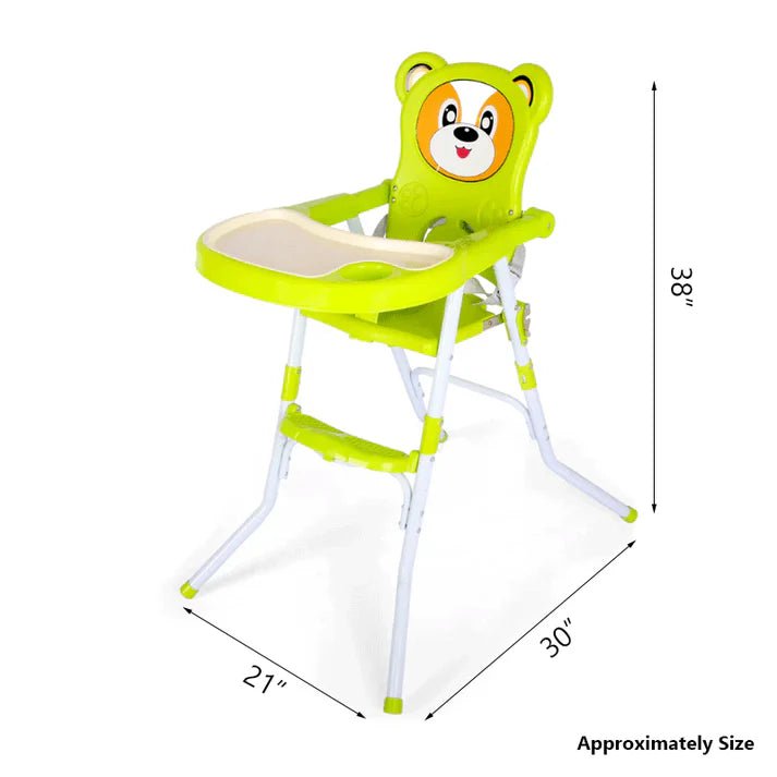 Cartoon Theme Foldable Baby High Chair - BLL - H - 113GRN - Planet Junior