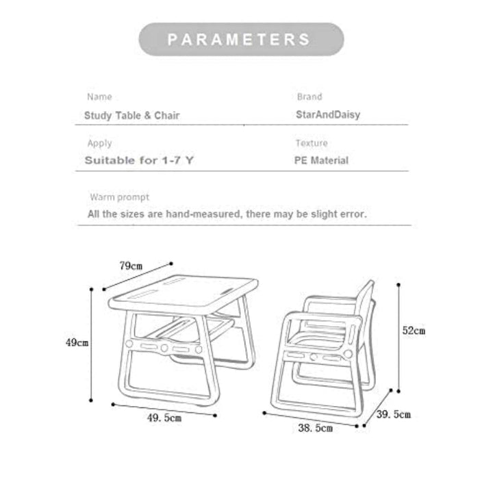 Children Table and Chair Complete Set for Study - BLL - TC - 00941 - Planet Junior