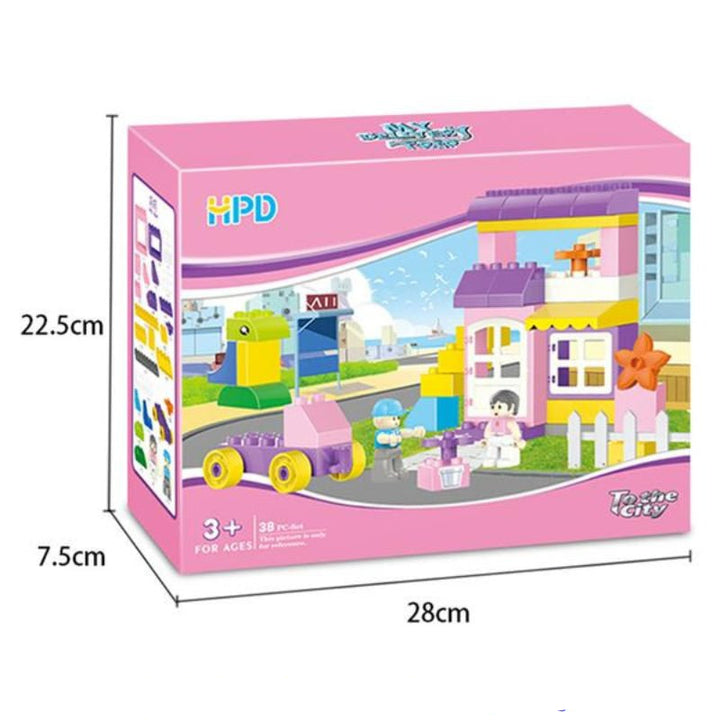 City Blocks Playset | 38 Pcs - BLL - BL - 1602DT - Planet Junior